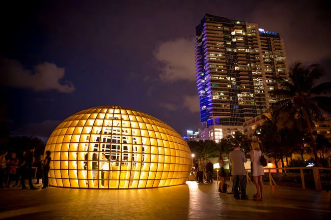 An egg-shaped beach bar pavilion by Los Carpinteros may have been the most popular art intervention at this year's the Art Basel Miami Beach.