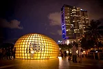 An egg-shaped beach bar pavilion by Los Carpinteros may have been the most popular art intervention at this year's the Art Basel Miami Beach.