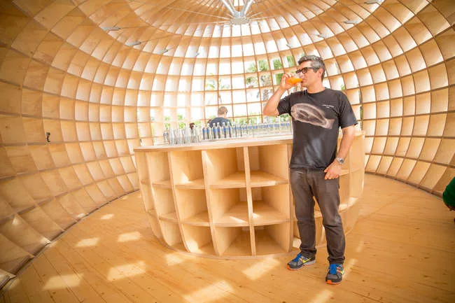 An egg-shaped beach bar pavilion by Los Carpinteros may have been the most popular art intervention at this year's the Art Basel Miami Beach.