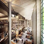 A new circulating library will be housed within the New York Public Library's main building on 42nd Street in Manhattan. Designed by Foster + Partners, the new 100,000-square-foot branch will replace 