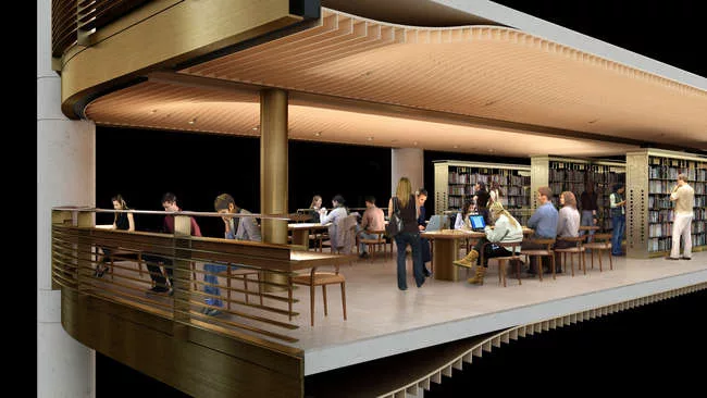A new circulating library will be housed within the New York Public  Library's main building on 42nd Street in Manhattan. Designed by Foster +  Partners, the new 100,000-square-foot branch will replac
