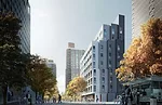 nARCHITECTS's winning design for a micro-unit apartment building in Manhattan's Kips Bay neighborhood.