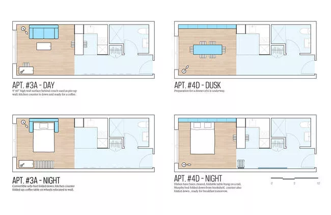 nARCHITECTS's winning design for a micro-unit apartment building in Manhattan's Kips Bay neighborhood.