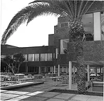 The Maspalomas Oasis Hotel on the island of Gran Canaria, in 1968-1971. The hotel, designed by José Antonio Corrales and Ramón Vázquez Molezún, may be demolished.<br />