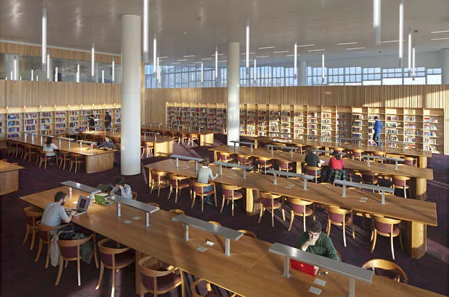 Oslo- and New York City-based firm Snøhetta recently completed the James B. Hunt Jr. Library on North Carolina State University's Raleigh campus. The long rectangular volume provides 221,000 squa
