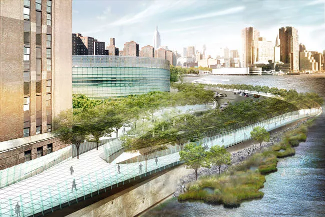 WXY Architecture + Urban Design's Blueway Plan for New York City's East River.<br />