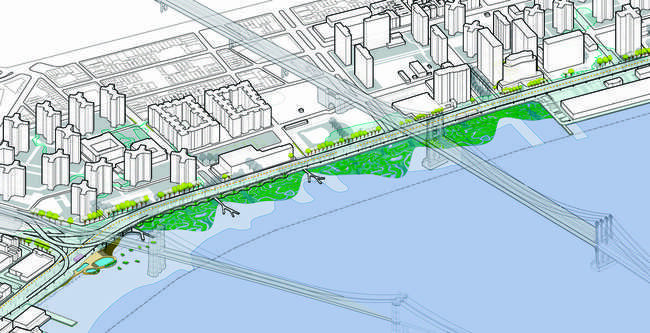 WXY Architecture + Urban Design's Blueway Plan for New York City's East River.