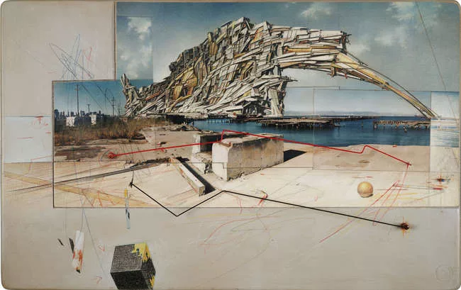 <p class='MsoListParagraph'><em></em>Lebbeus Woods,<em> San Francisco Project: Inhabiting the Quake, Quake City, </em>1995, graphite and pastel on paper, 14.5 inches by 23 inches</p>