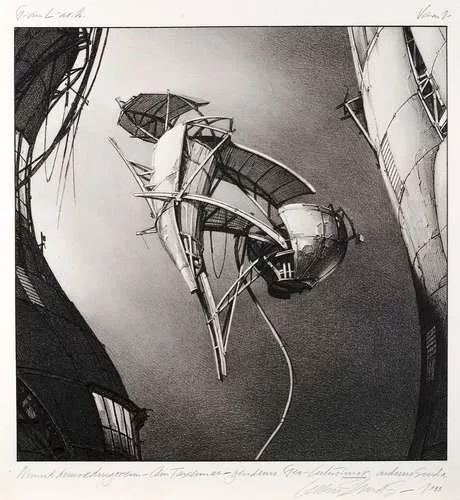<p class='MsoListParagraph'><em></em>Lebbeus Woods,<em> Photon Kite</em>, from the series <em>Centricity</em>, 1988, graphite on paper, 24 inches by 22 inches</p>