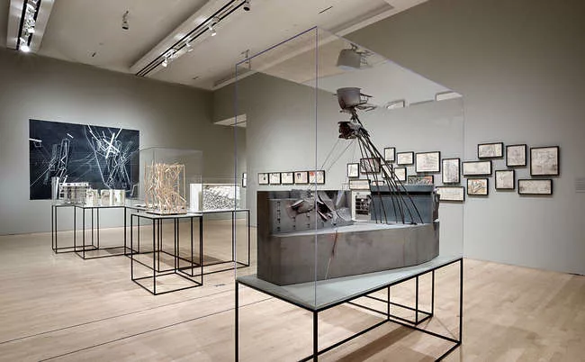 Installation view of <em>Lebbeus Woods, Architect</em>