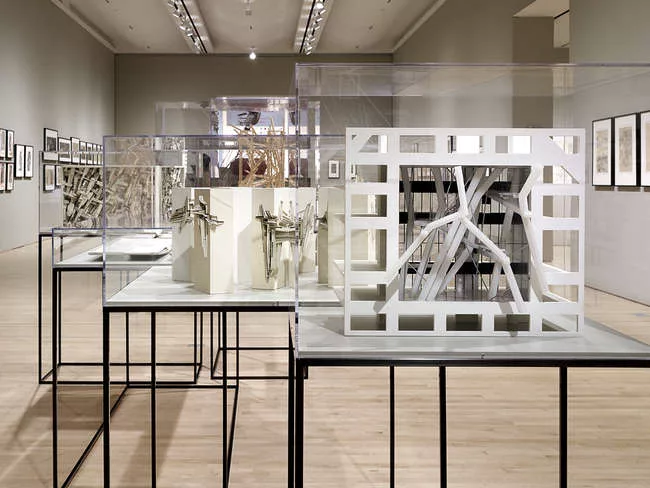 Installation view of <em>Lebbeus Woods, Architect</em>