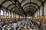 Bibliothèque Sainte‐Geneviève, Paris, 1838‐1850. View of the reading room.