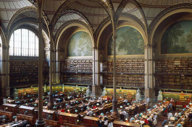 Bibliothèque nationale, reading room.<br />
