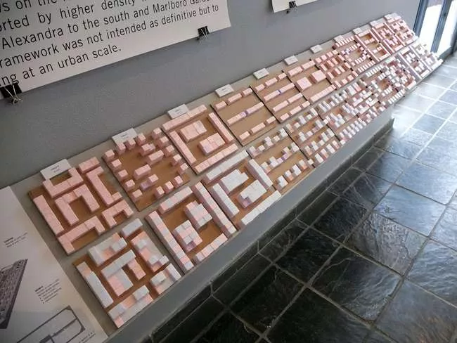 Models for re-settlement layouts for the households evicted during course of the studio, produced by 26’10 South Architects and Boom Architects. The models were used to discuss layouts with the