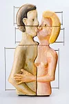 <em>L'Abbraccio (Maquette)</em>, 2009, Wood, papier-mache, and metal
