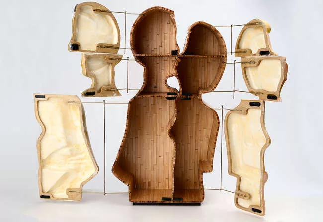 <em>L'Abbraccio (Maquette)</em>, 2009, Wood, papier-mache, and metal