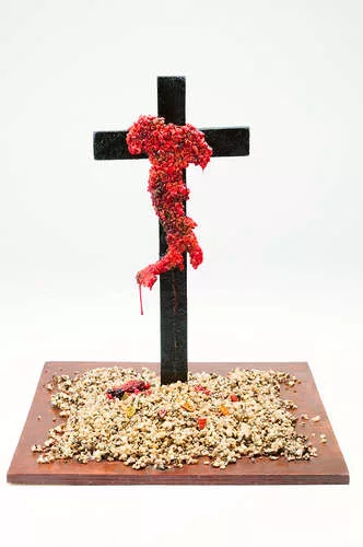<em>Italia in croce (1:15 Macquette)</em>, 2010, Urethane resin, wood, stones