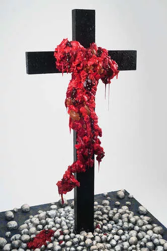 <em>Italia in croce (1:5 Macquette)</em>, 2010, Urethane resin, wood, stones