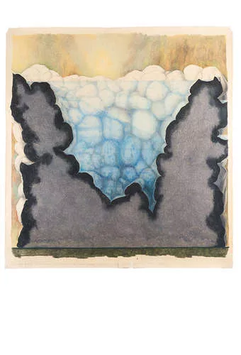 <em>Subterranean Rooms, Part 2: Project of a Church for Isolation (Church of Solitude) the Basin of Water</em>, 1974, Colored pencil on paper