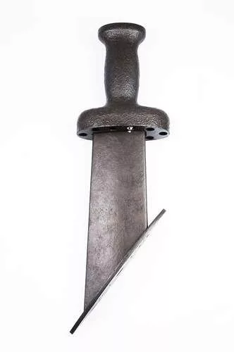 Knife Lamp (Maquette for Wax Casting), 1989, Wood, papier-mache, shellac, paint