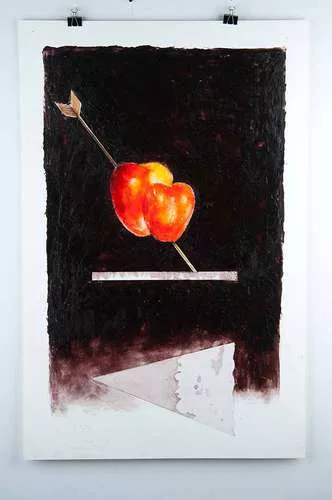 <em>Heart Lamp</em>, 1979, Pencil and oil paint on paper