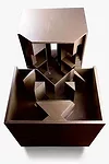 <em>Subterranean Rooms, Part 1</em><em>: Commune for Twelve People (1:10 Scale Maquette)</em>, 1971, lacquered wood<br />