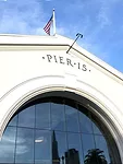 EHDD restored the stucco entrance of the landmarked building at Pier 15, the new home of the Exploratorium.