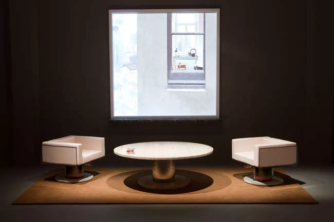 Table and chairs from the Tools for Life collection from Knoll.