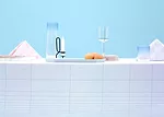 Tabletop pieces by Dutch duo Scholten &amp; Baijings for Hay at Milan’s Rossana Orlandi gallery.