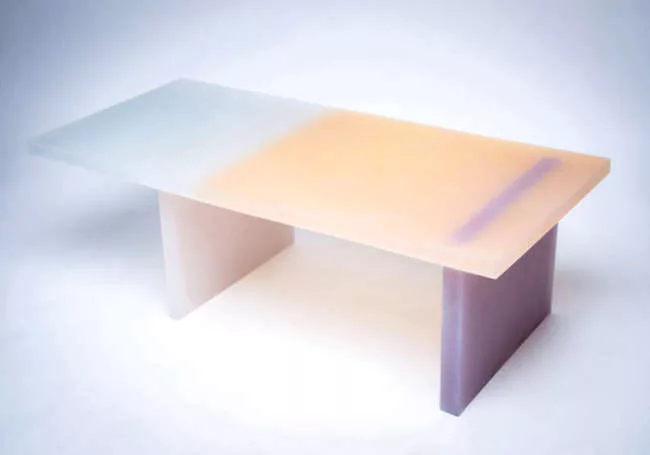 South Korean designer Wonmin Park’s cast-resin furniture at the Rossana Orlandi gallery in Milan.