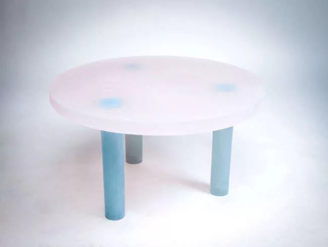 South Korean designer Wonmin Park’s cast-resin furniture at the Rossana Orlandi gallery in Milan.