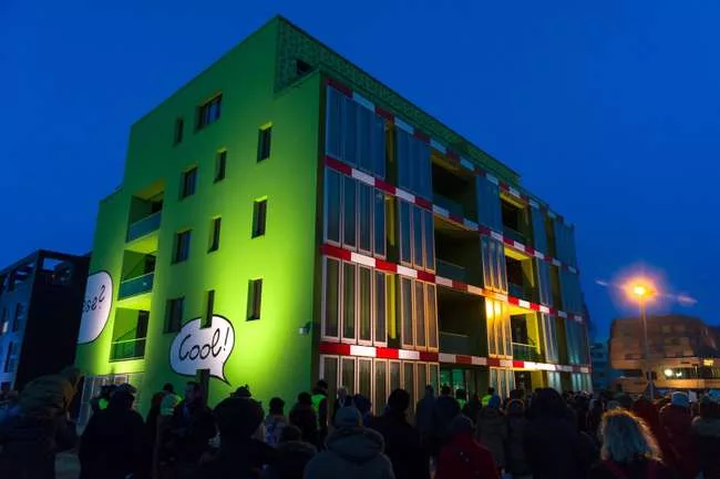The BIQ apartment building is the first building in the world to have a bioreactor facade.