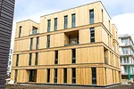 Designed by Adjaye Associateshe, the 'CSH' (Case Study Hamburg)  features modules of various sizes that are stacked and assembled around a  central area. The modules can be joined together vertically 