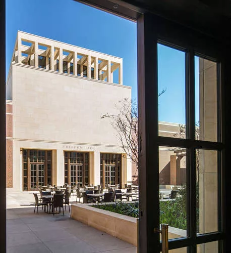 The Center’s monumental lobby.