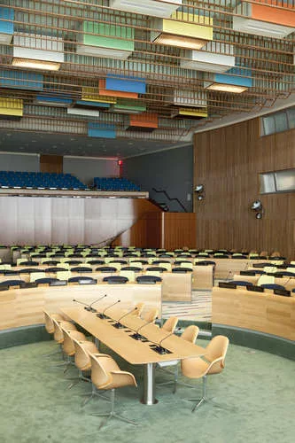 The renovated Trusteeship Council Chamber at the United Nations headquarters in New York.