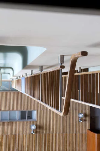 Finn Juhl's 1952 ceiling for the The renovated Trusteeship Council Chamber.