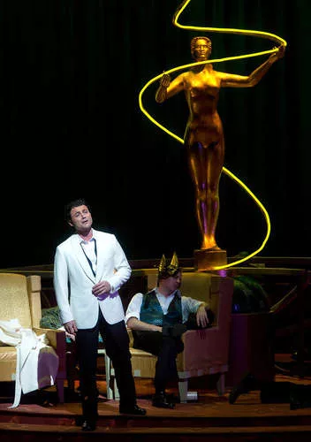 Vittorio Grigolo as the Duke of Mantua in the Metropolitan Opera's production of <em>Rigoletto</em>.