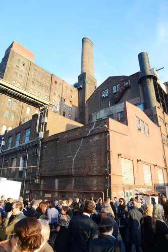 A rendering for the SHoP Architects-designed redevelopment of the Domino Sugar factory.