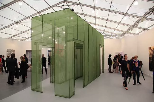 <strong>Frieze Art Fair</strong><br /> A fabric room by Do-Ho Suh at the Lehmann Maupin booth.