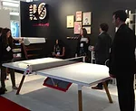 <strong>At ICFF</strong><br /> Visitors play with the “YOUandME Ping Pong Table” at the RS Barcelona booth.