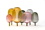 <strong>At ICFF</strong><br /> Close up of StokkeAustad’s “The Woods: Autumn” glass sculpture.