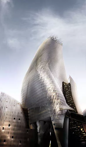 Rendering of Phare Tower (projected completion 2017), Paris, Morphosis Architects