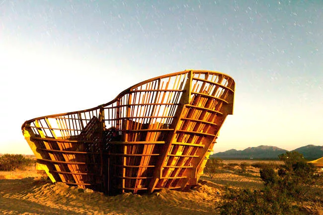 Yucca Crater, installation near Twentynine Palms, California, Ball-Nogues Studio