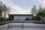 The new East Building seen from Fine Arts Drive (north façade).