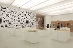 View of <em>Spectacle</em> with “Unbuilt City” by Feng Lu and Liu Yuyang (foreground), “Future of the Museum in China” by China Megacities Lab/GSAPP Columbia University, direct