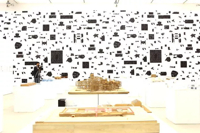 “Unbuilt City” by Feng Lu and Liu Yuyang (foregrund) and “Future of the Museum in China” by China Megacities Lab/GSAPP Columbia University, directed by Jeffrey Johnson (backgro