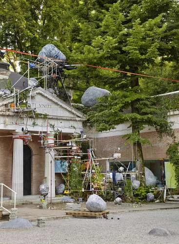 U.S. Pavilion: Sarah Sze, <em>Triple Point (Gleaner)</em>, 2013. Mixed media.