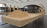 Model of Peter Zumthor's scheme for LACMA. Installation view. <em>The Presence of the Past: Peter Zumthor Reconsiders LACMA</em>, June 9 - Sept. 15, 2013.