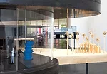 Model of Peter Zumthor's scheme for LACMA. Installation view. <em>The Presence of the Past: Peter Zumthor Reconsiders LACMA</em>, June 9 - Sept. 15, 2013.