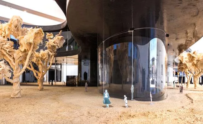 Model of Peter Zumthor's scheme for LACMA. Installation view. <em>The Presence of the Past: Peter Zumthor Reconsiders LACMA</em>, June 9 - Sept. 15, 2013.